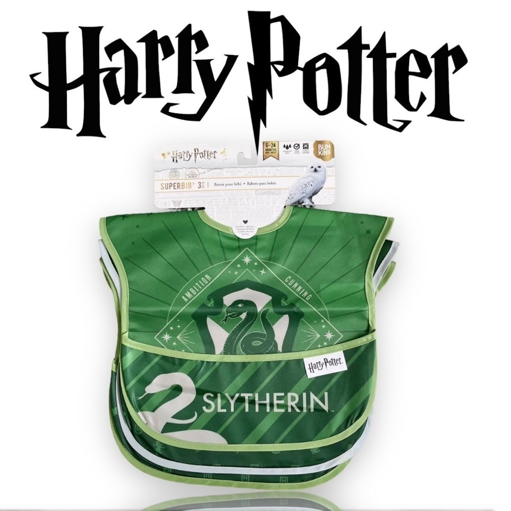 New 6-24m Slytherin Harry Potter Bumkins waterproof bibs. 3 pack. BNWT​